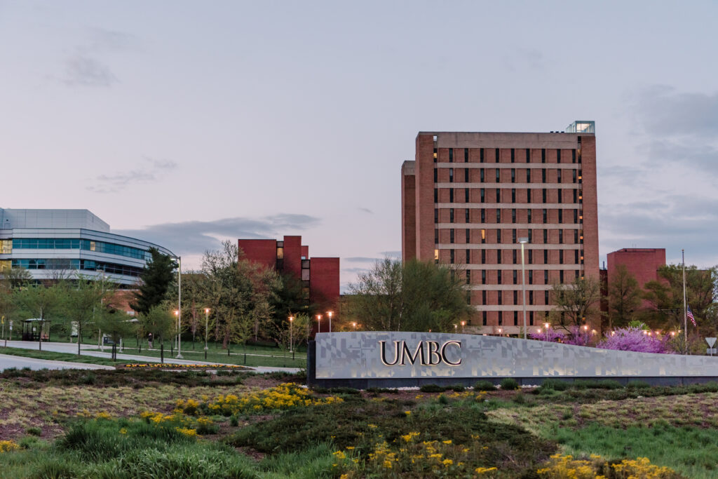 photo of UMBC entrance and Administration building